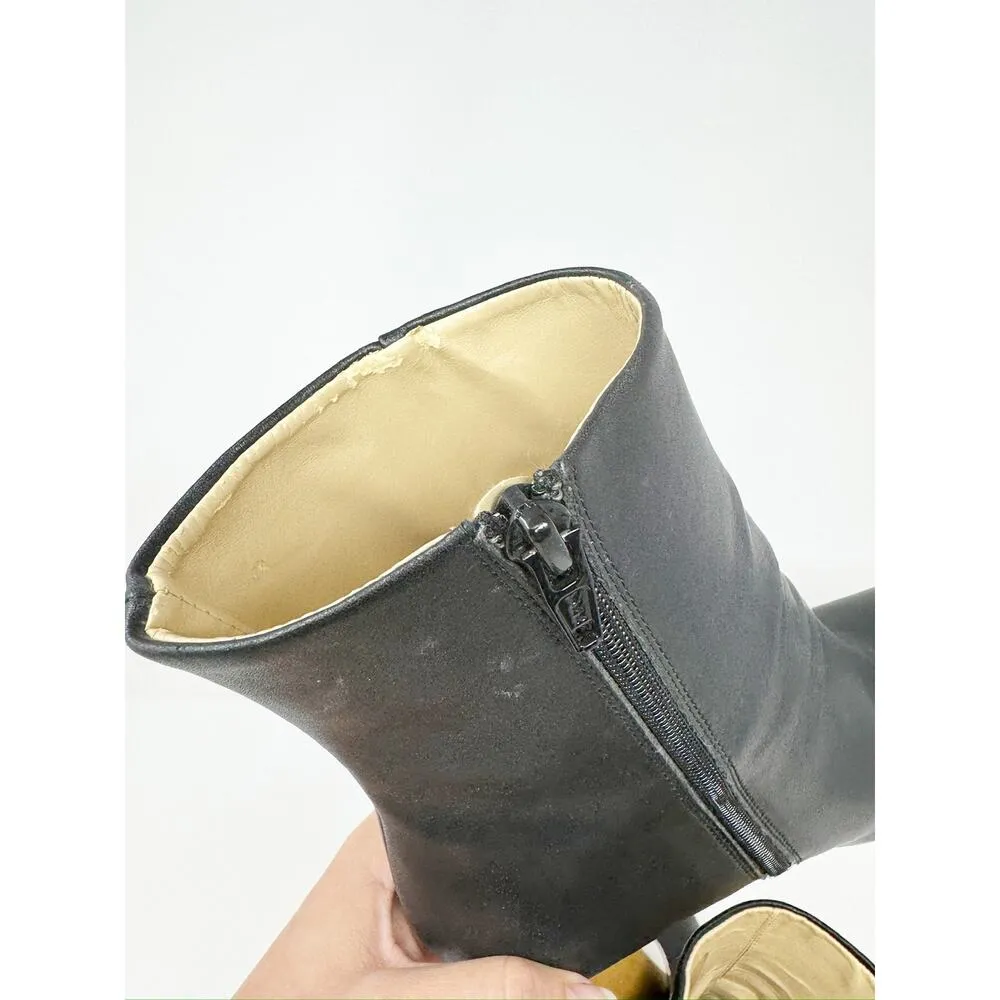 Sydney Brown High Ankle Boot Black Natural Wood Circle Heel EU 39/US 9 - Image 12