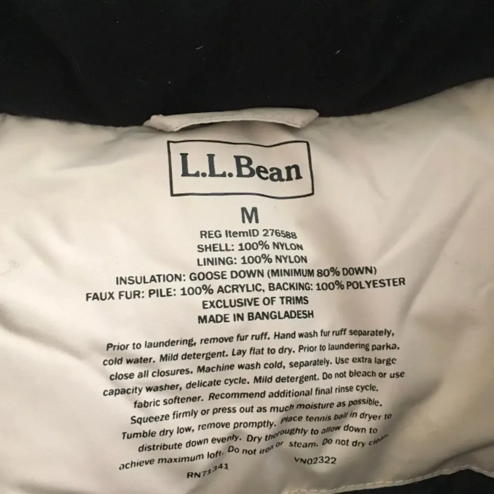 L.L.Bean  Beige Goose Down Hooded Puffer Coat Winter Coat Jacket Size M - Image 12