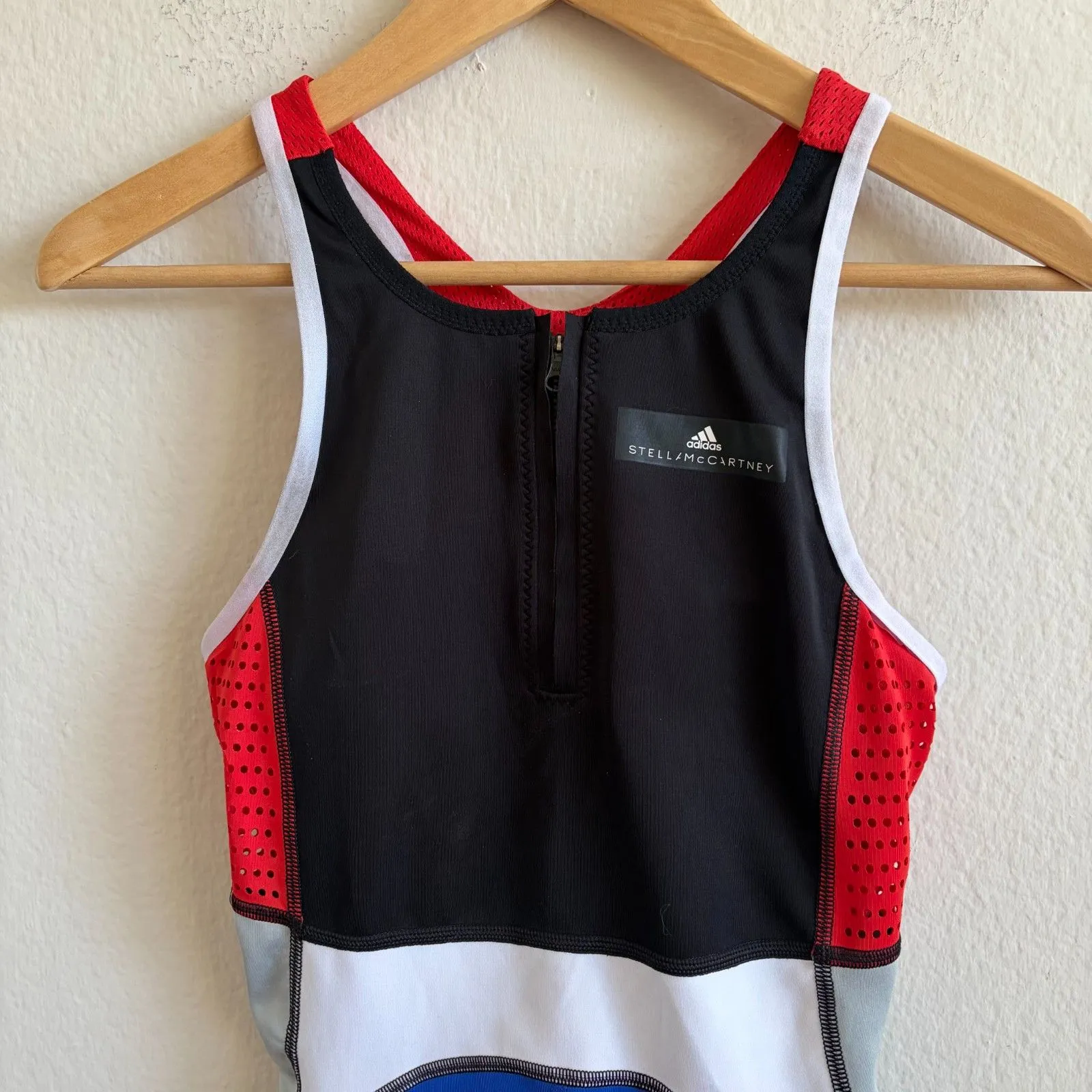 ADIDAS Stella McCartney Barricade Black Blue Red Tennis Mini Dress Womens Medium - Image 6