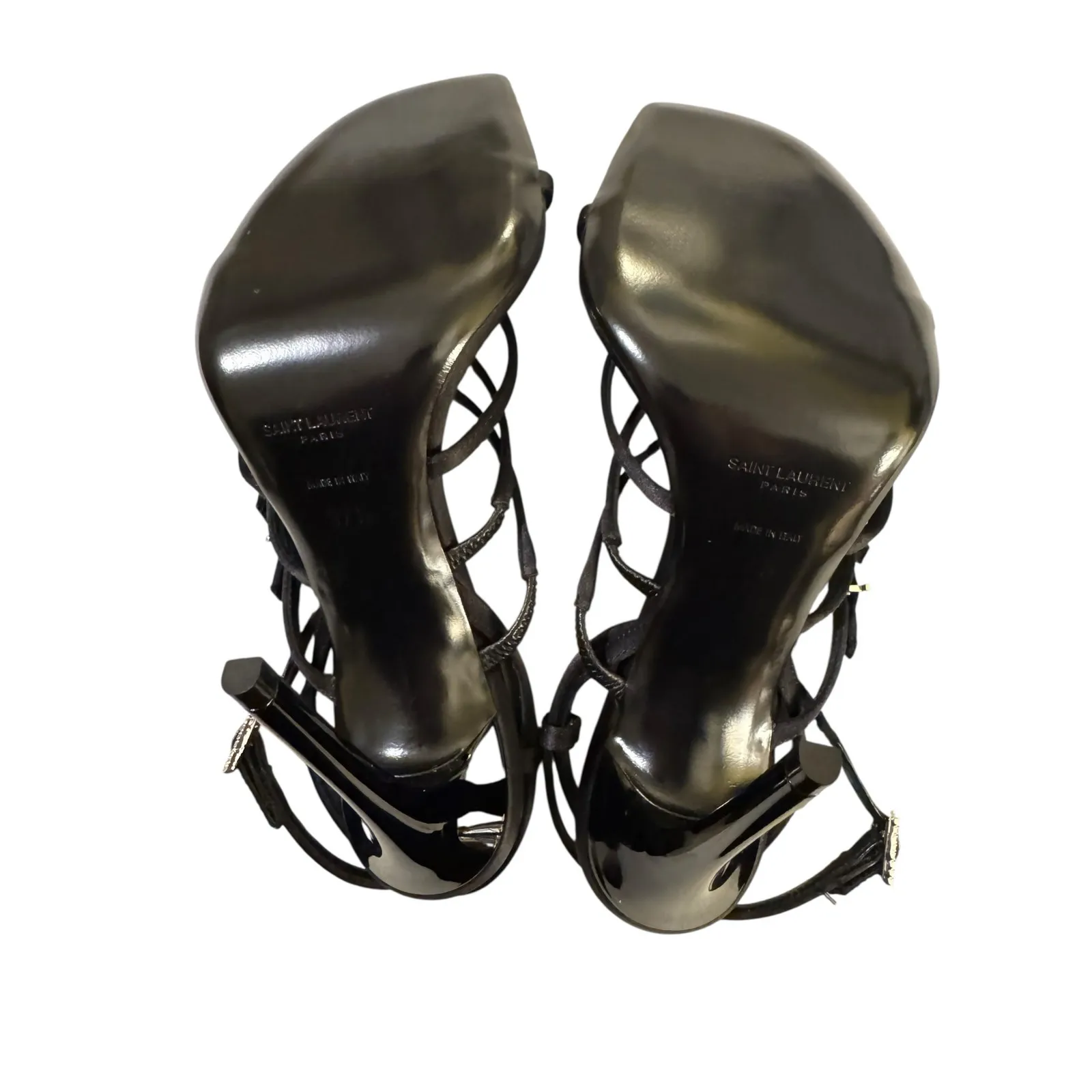 Saint Laurent NIB Jerry High Heel Sandals in Black Size 37.5 - Image 9