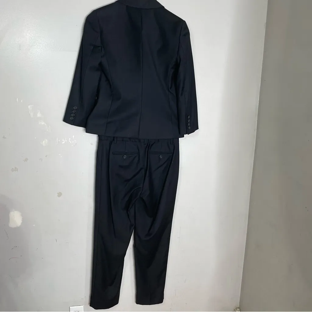 J. Crew Wool Super 120s Double Breasted Peak Blazer City Fit Pants Suit Womens 0 - Image 3