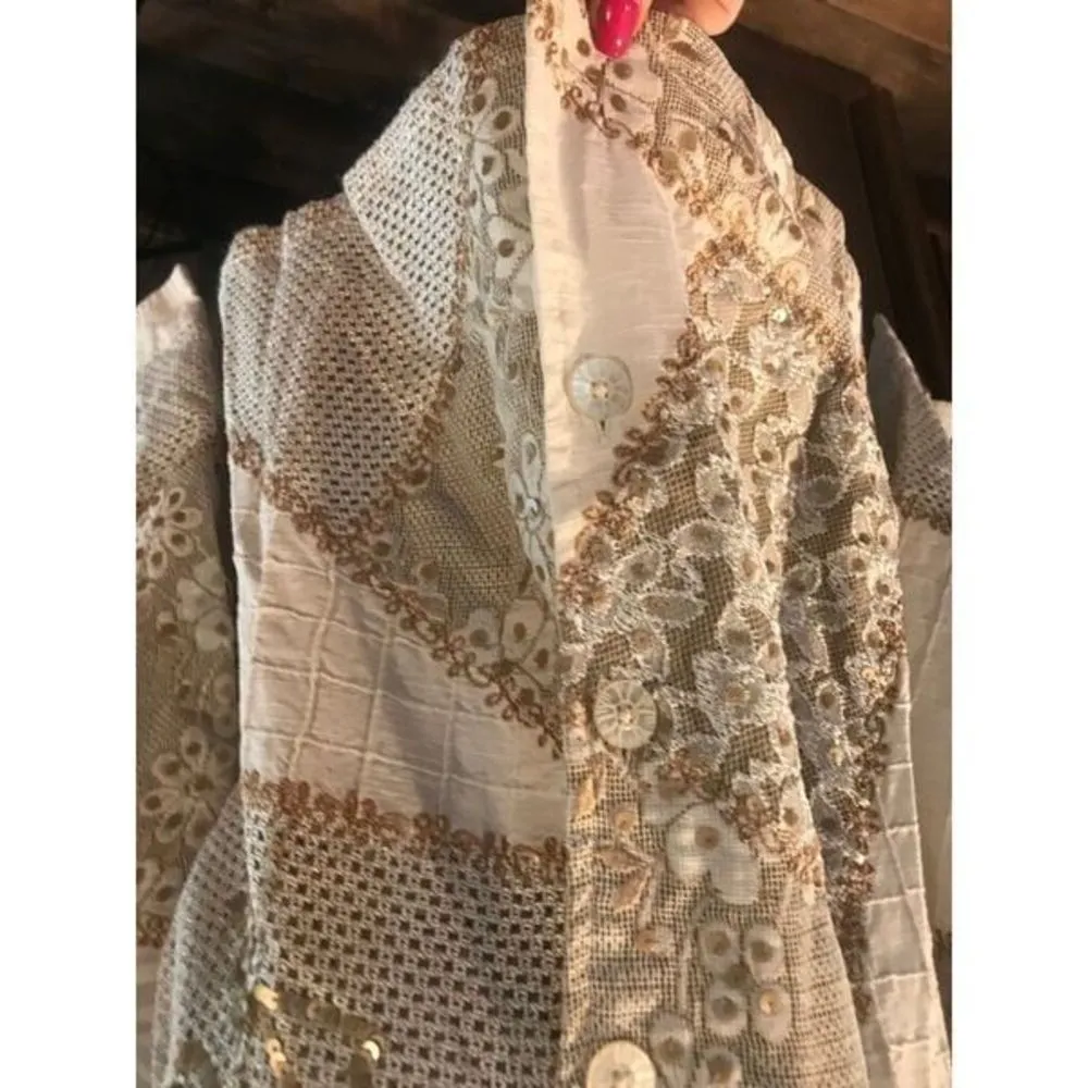 Indigo Moon Medium Padded Blazer Tan Size 8 - Image 10