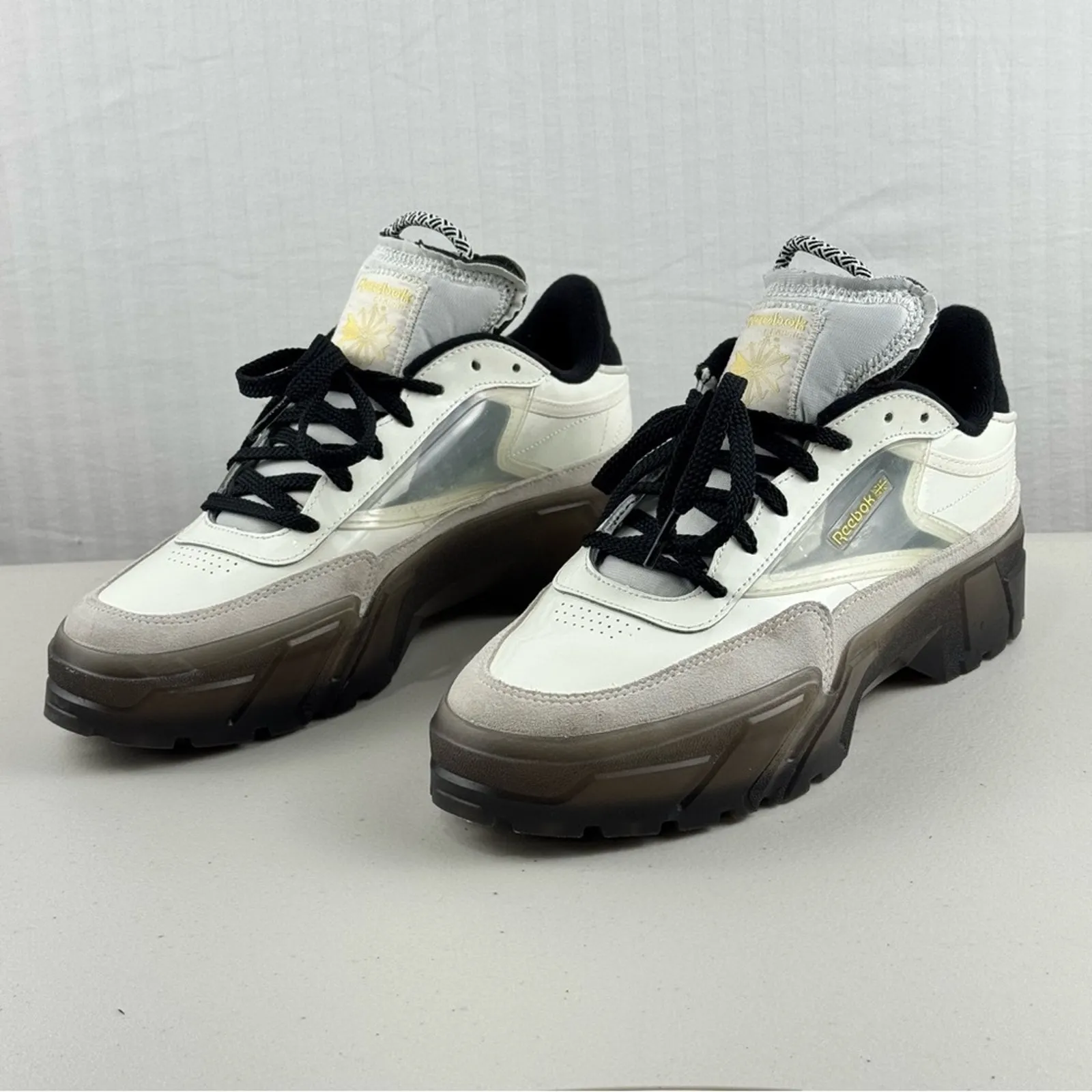 Reebok Cardi B Club C Fashion Platform Chunky Patent Leather Sneakers Women’s 10 - Image 3