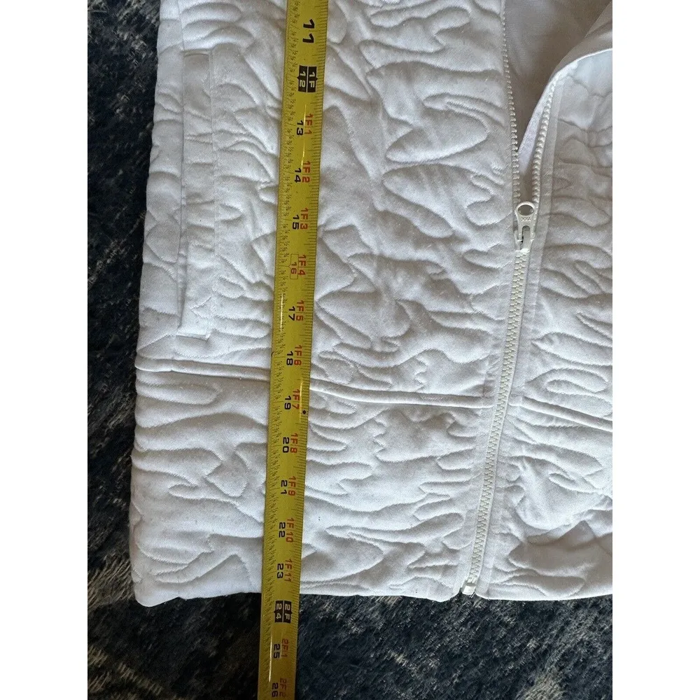 Dick's Sporting Goods DSG Women's Small Hooded Full Zip Sweatshirt White Quilted - Image 6