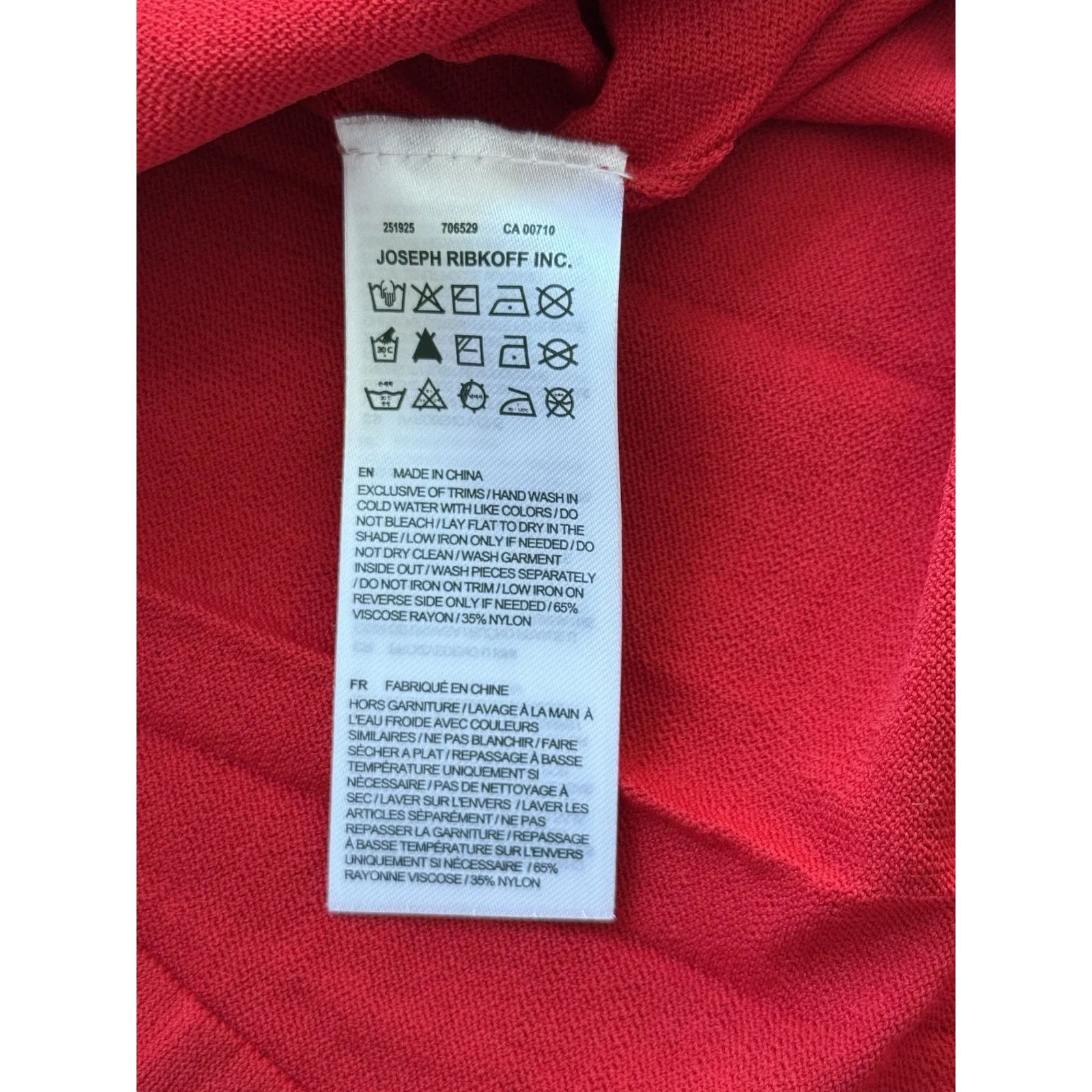 NWT Joseph Ribkoff Mesh Pullover Size Medium Red Collared Knit Sweater Pointelle - Image 6