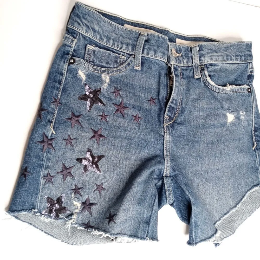 Anthropologie Pilcro and the letterpress slim boyfriend embroidered jean shorts - Image 2