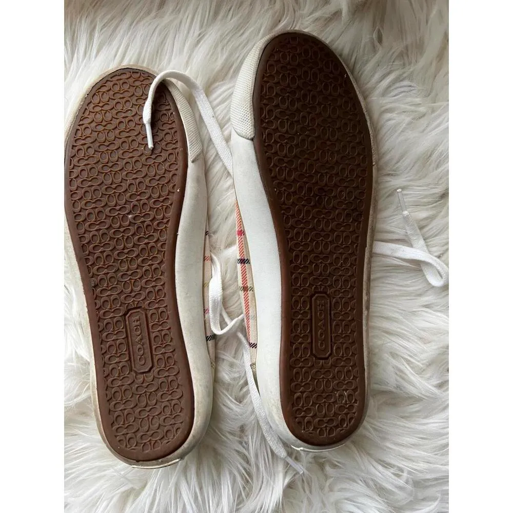 Coach Barrett Plaid Sneakers - Stylish and Comfortable size 7 - Image 6