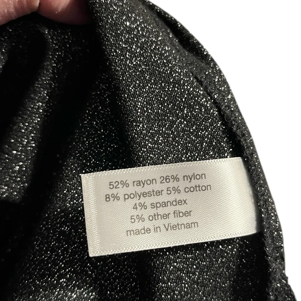 Lane Bryant 4 Season Slim Ankle Mid-Rise Black Trousers with Silver Sparkle - Image 7