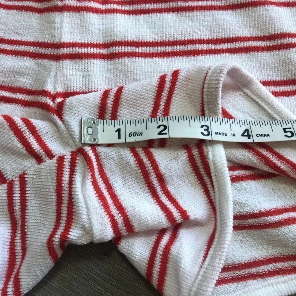 J. Crew Factory Towel Terry Stripped Pull On White/Red Shorts Size Small NWT - Image 8