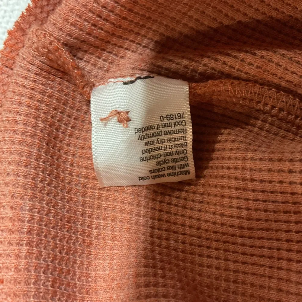 Flirtitude Active Long Sleeve Cropped Henley Shirt Ortega Rust Size XL Knit - Image 13