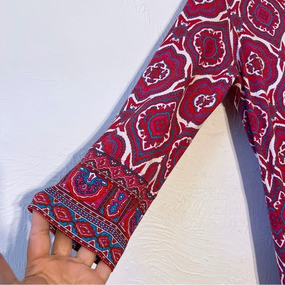 Coolibar Oceanside Tunic Dress UPF 50+ Sun Protection Cotton Bamboo Stretch SZ S Pink - Image 5