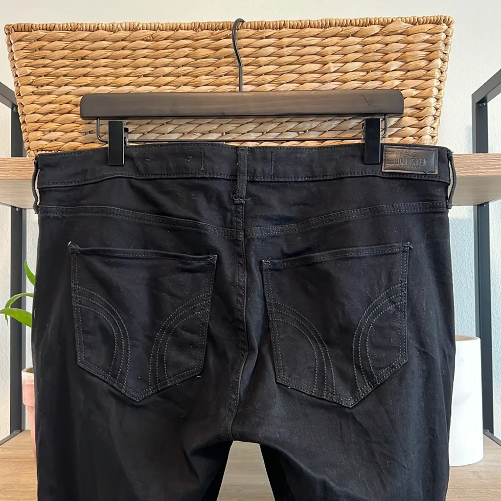 Hollister High-Rise Black Distressed Crop Super Skinny Jeans, 33 - Image 5