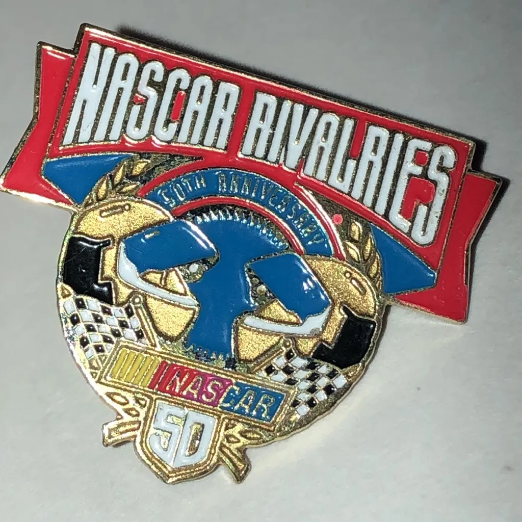 NASCAR Rivalries 50th Anniversary Vintage Enamel Pin Red - Image 2
