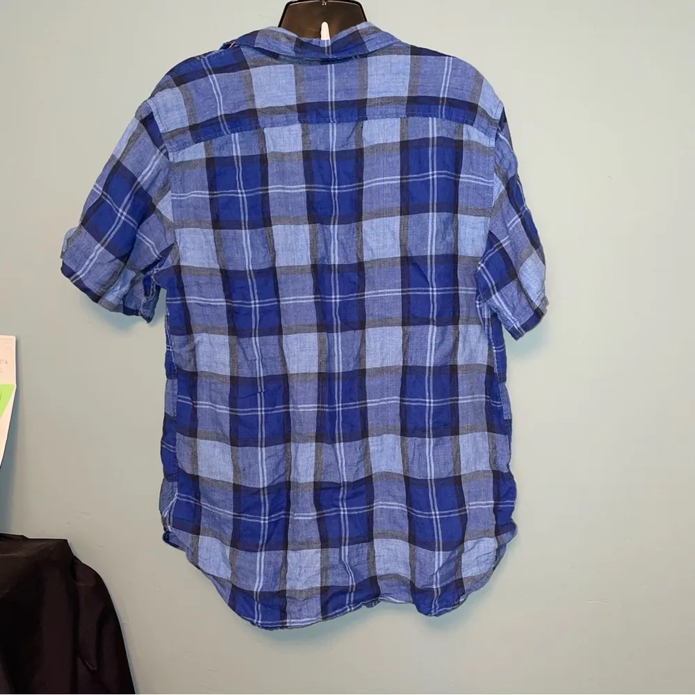 Banana Republic Camden Fit Linen Short Sleeve Button Up Shirt Size Small - Image 6