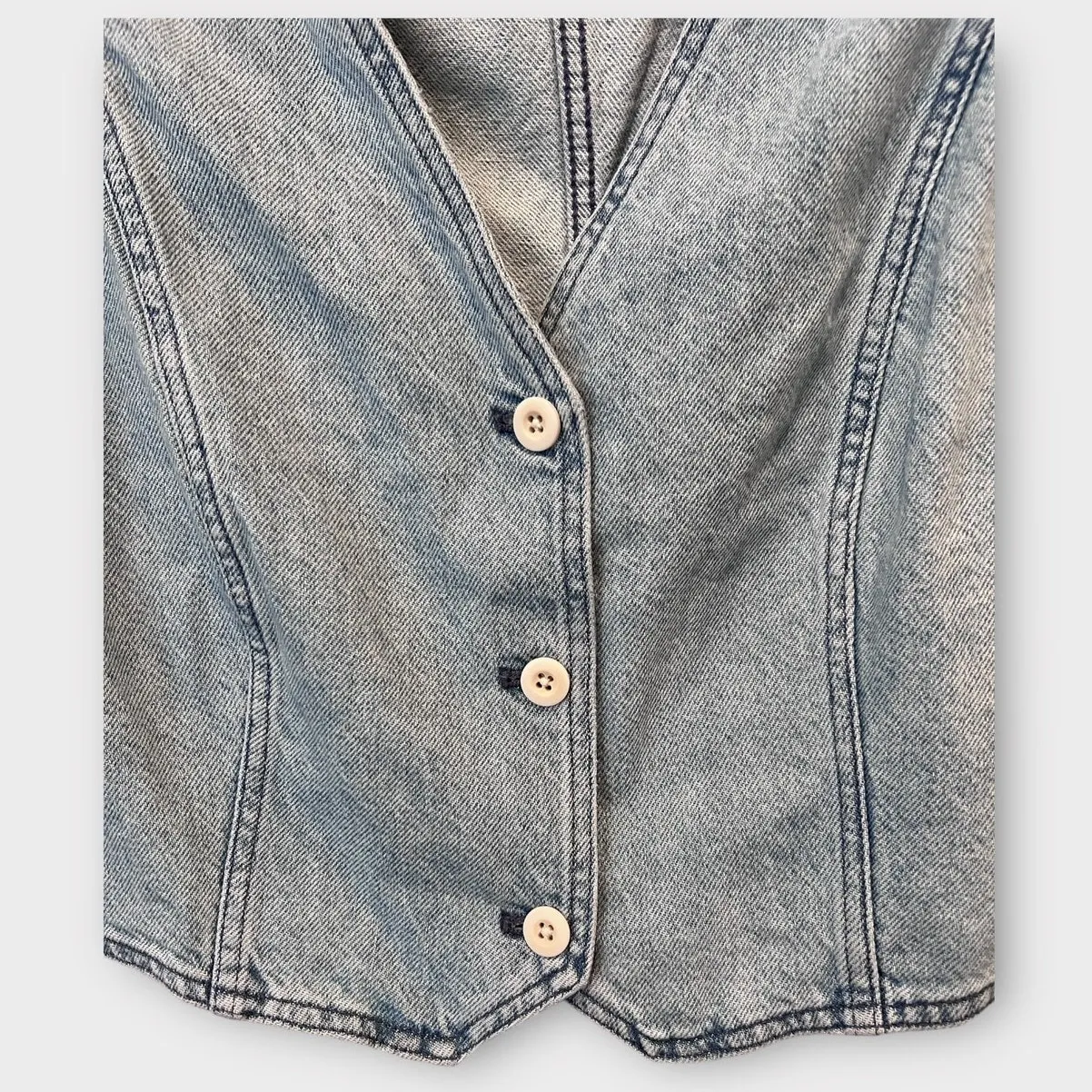 Madewell Cotton-Hemp Denim Katrina Crop Vest Top Size 14 - Image 7