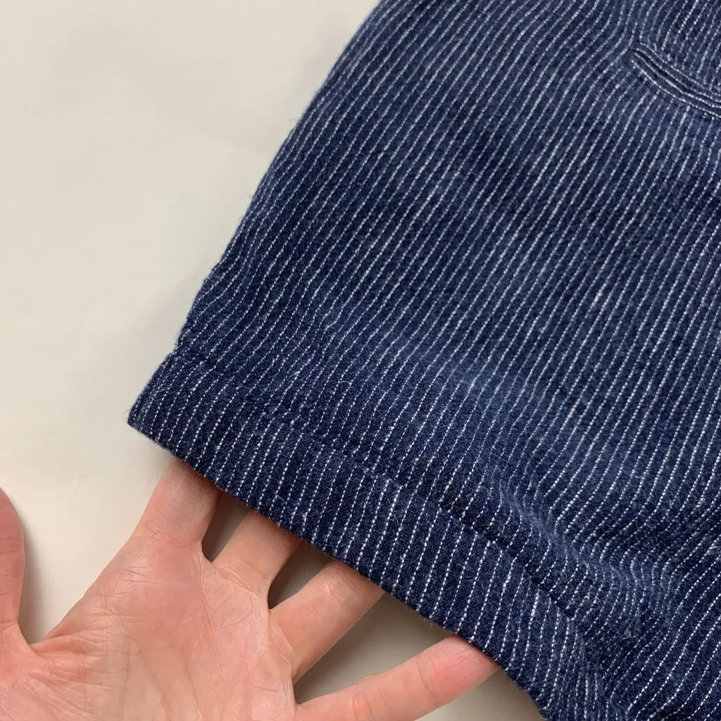 Old Navy  Dark Pinstripe Linen Blend Pull On Shorts L - Image 6