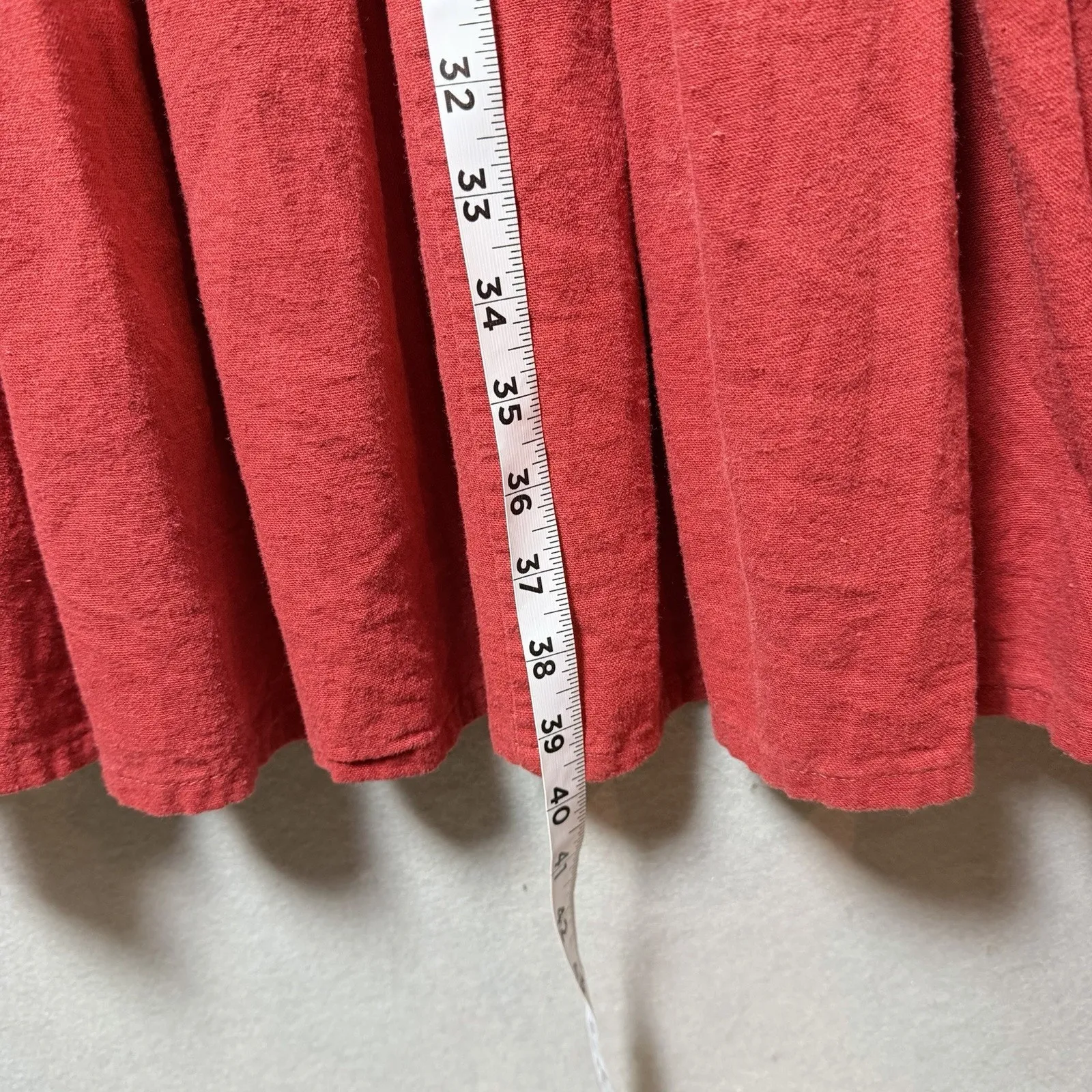 Anna Rae Red Orange Tiered Maxi Dress Sundress Linen Blend Women's Size L Size L - Image 8