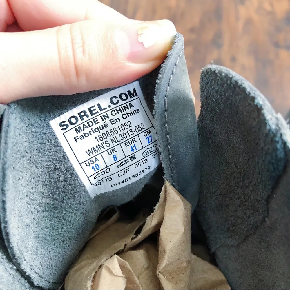 Sorel • Joan of Arctic mid wedge II lace up boot Quarry grey waterproof leather - Image 11