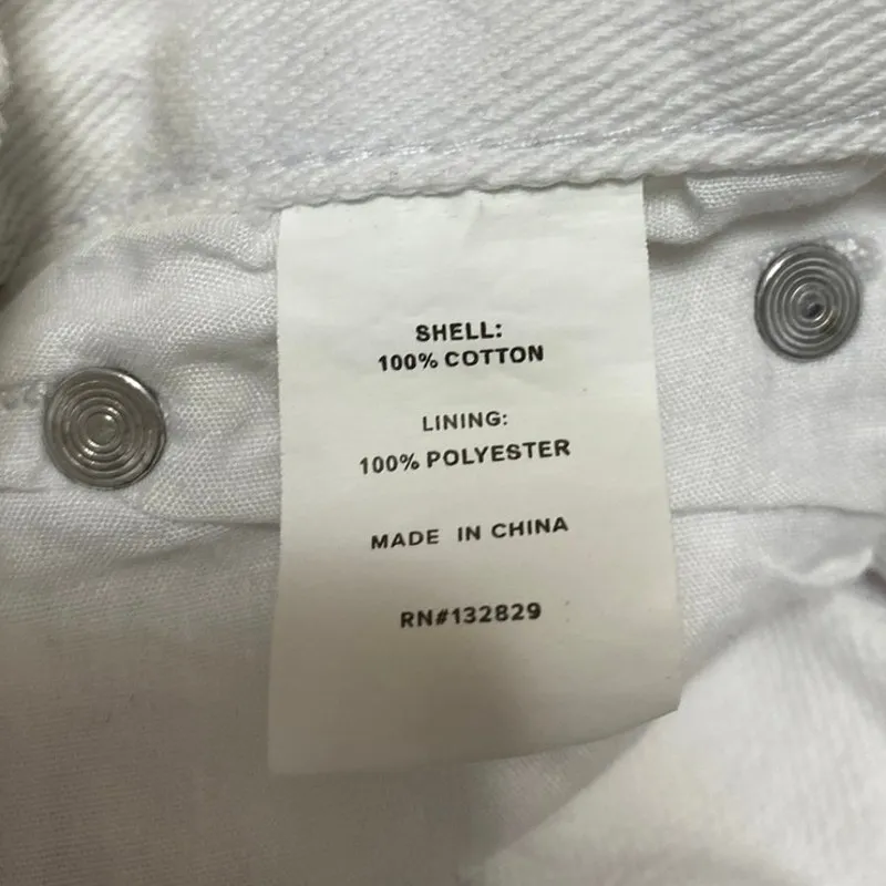 Superdown White Distressed Raw Hem High Waisted Denim Jeans Cutoff Shorts Sz 26 - Image 5