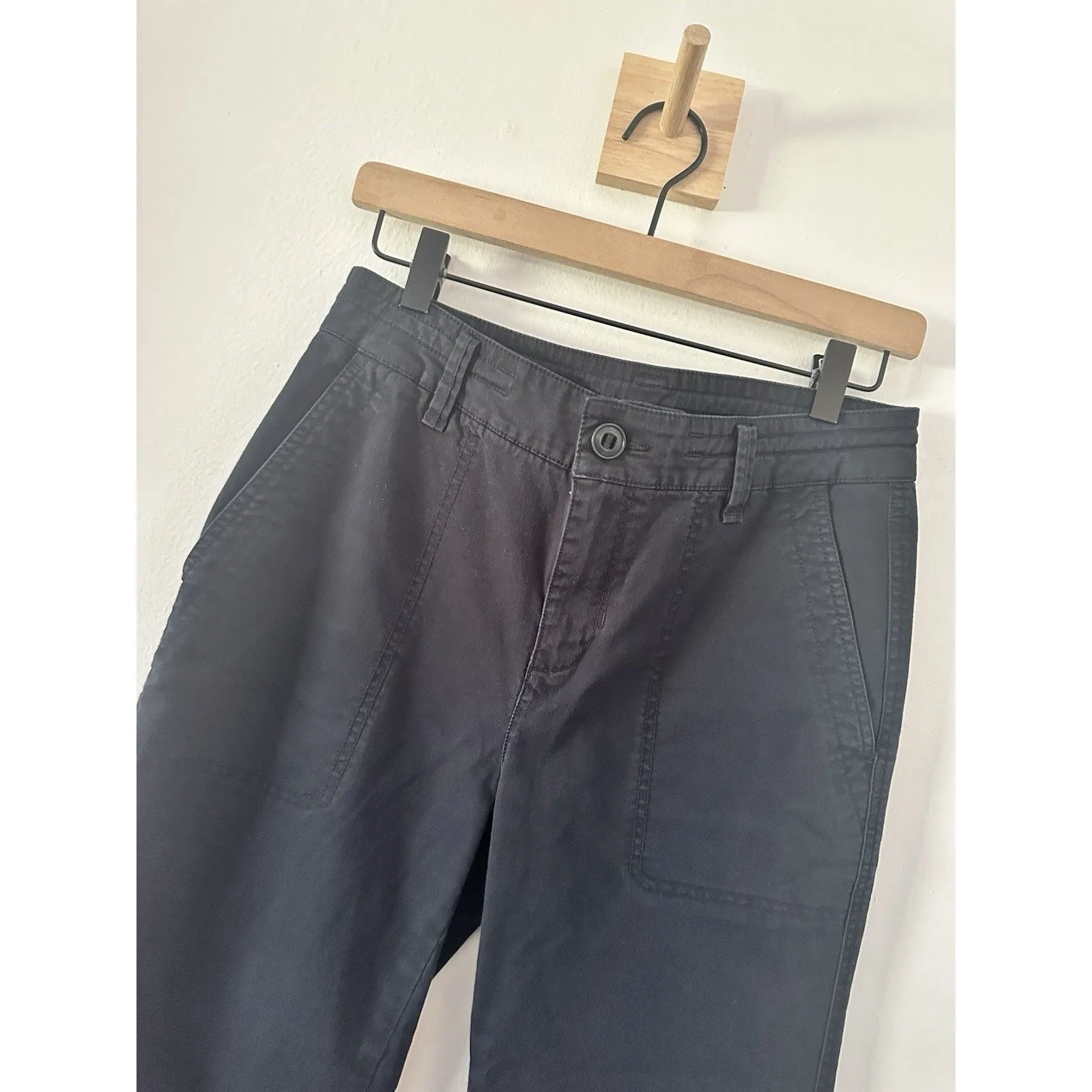 VINCE Utility Ankle Pants Womens Sz 6 Washed Navy Chino Trouser Cotton Preppy - Image 3