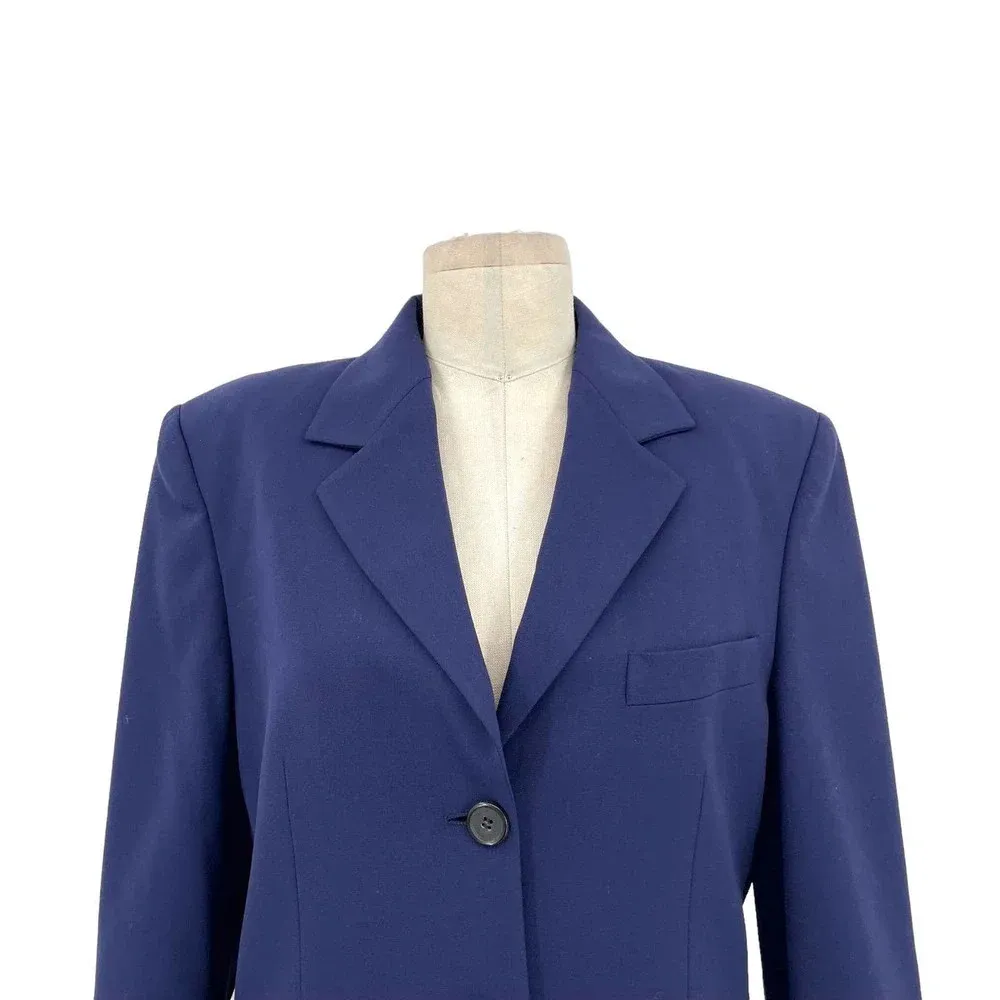 Piazza Sempione for Bergdorf Goodman Navy Blue Suit Blazer Jacket Size 42 US 6 - Image 2