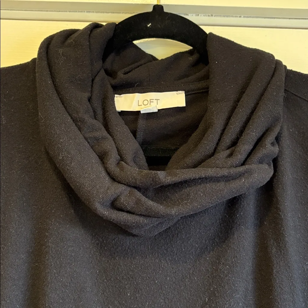 Loft | Black Basic Comfy Cowl Neck Sweater Size Large - Image 6