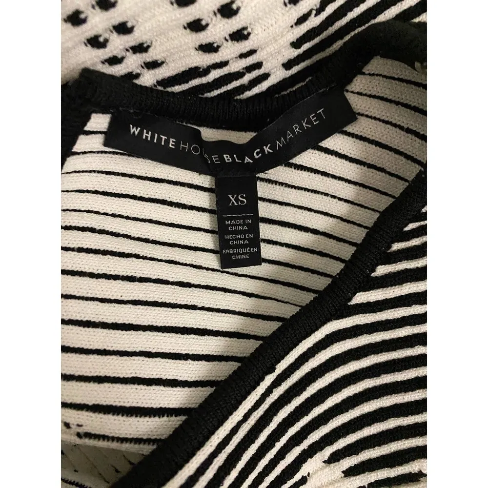 Whbm Sleeveless Sweater Tank XS Knit Crewneck Dotted Striped Viscose Pullover - Image 4