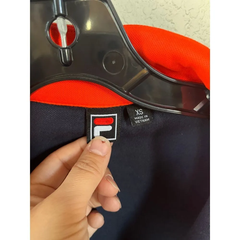 Women's vintage blue  Fila‎ zip up jacket XS blue navy athletic - Image 2