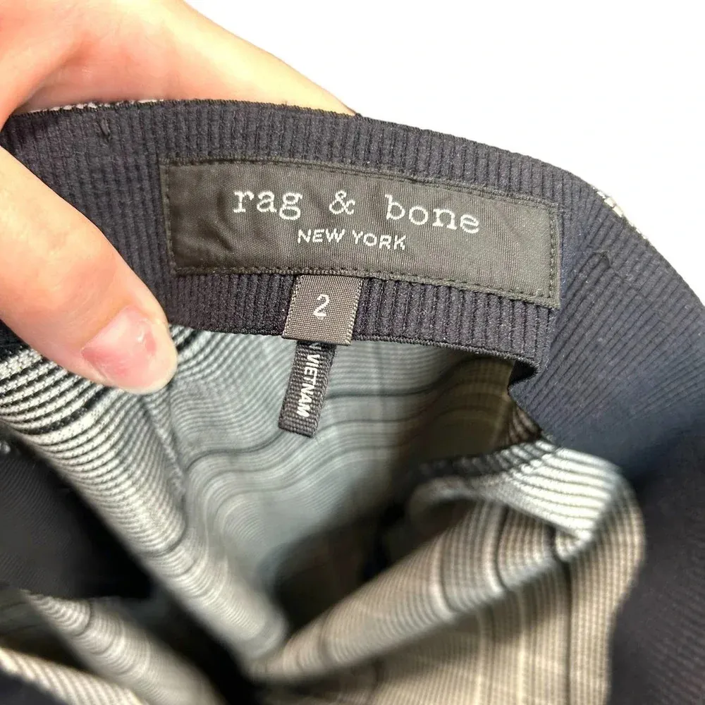 Rag and‎ Bone Simone Slim Fit Pant Black Gray Check Plaid Size 2 - Image 8