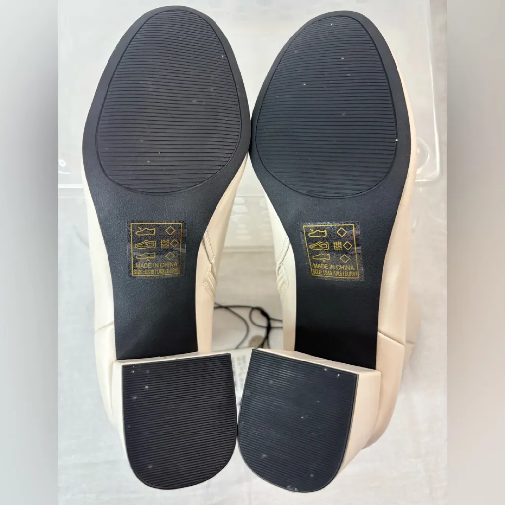 Altar'd State  10 Mallory Off-White Chunky Heeled Boots - Image 5