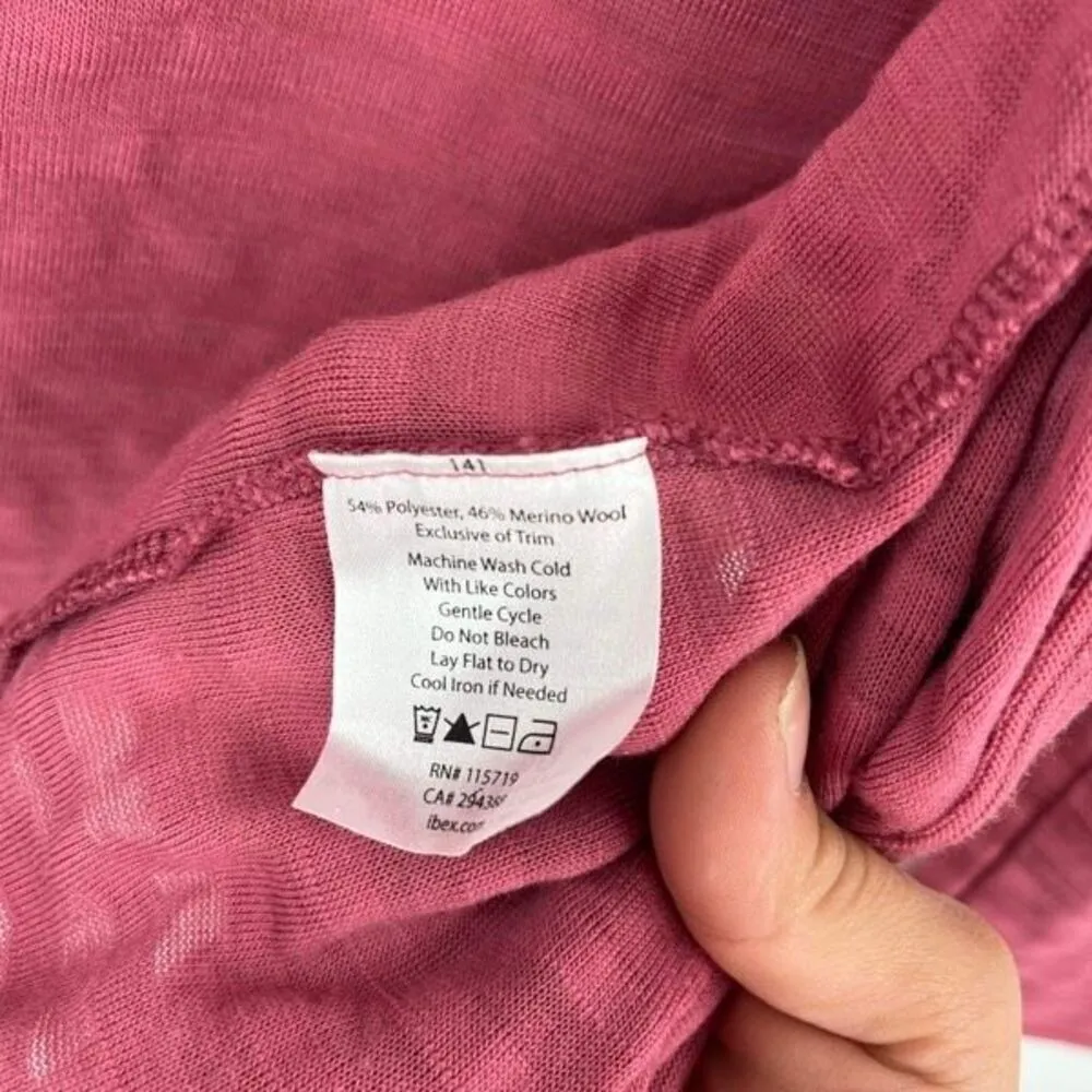 Ibex Women's Shadow Stripes Merino Wool Open Front Cardigan Pink Size Medium - Image 6