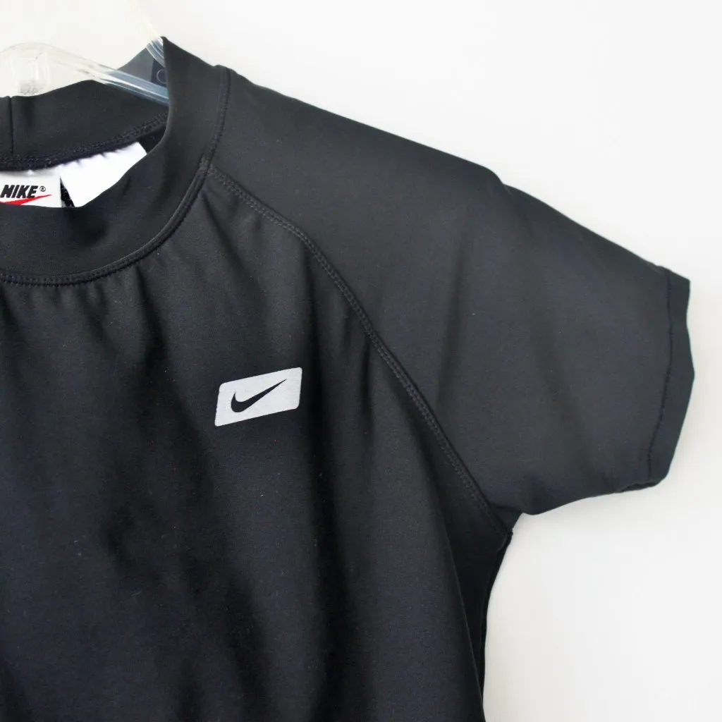 Nike Vintage 90's Black Cropped Short-Sleeve Athletic T-Shirt Top 8 Medium - Image 2