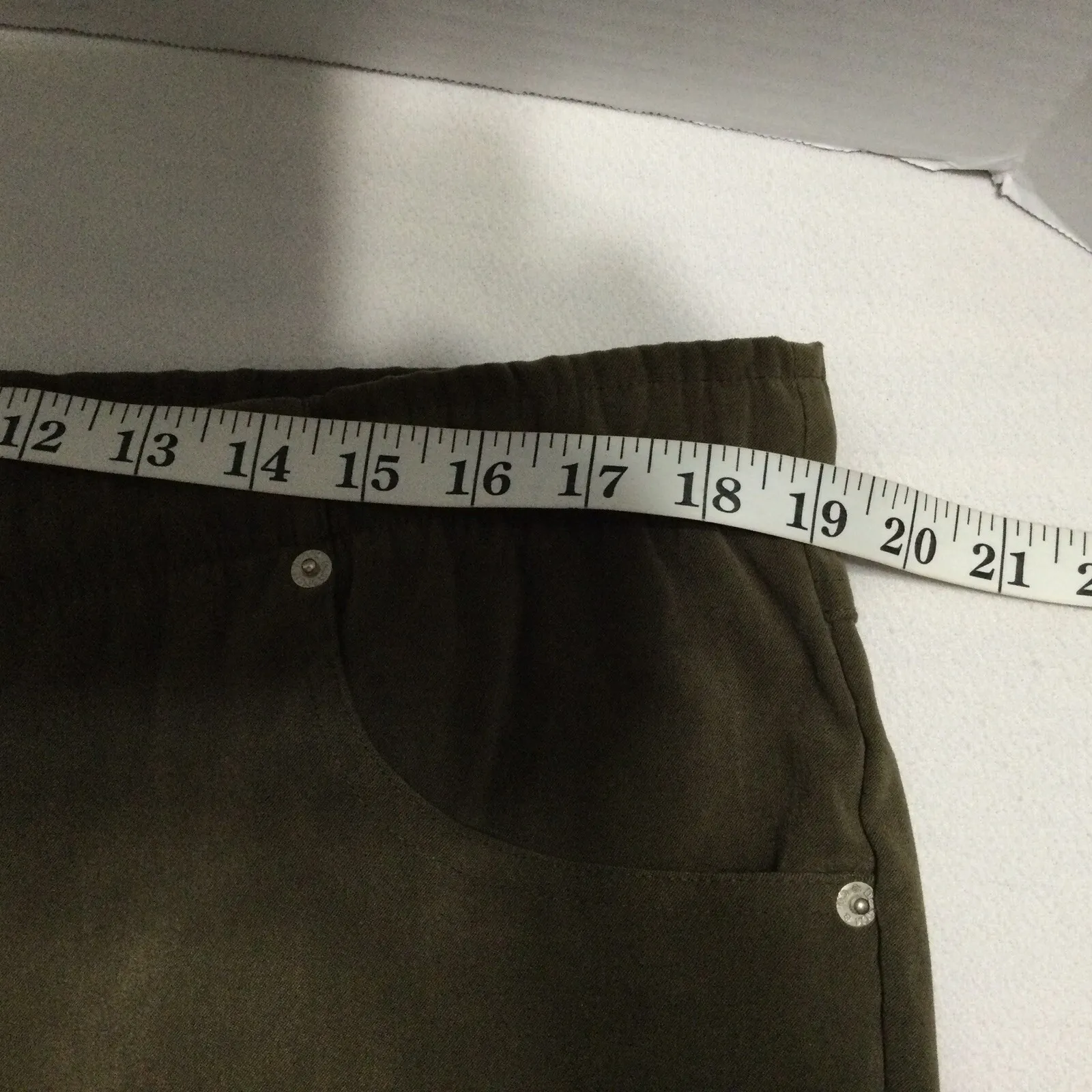 Denim & Co Women's 2 pc Pants & Long Sleeve Jacket Vintage 1970's Olive Green Size M - Image 13