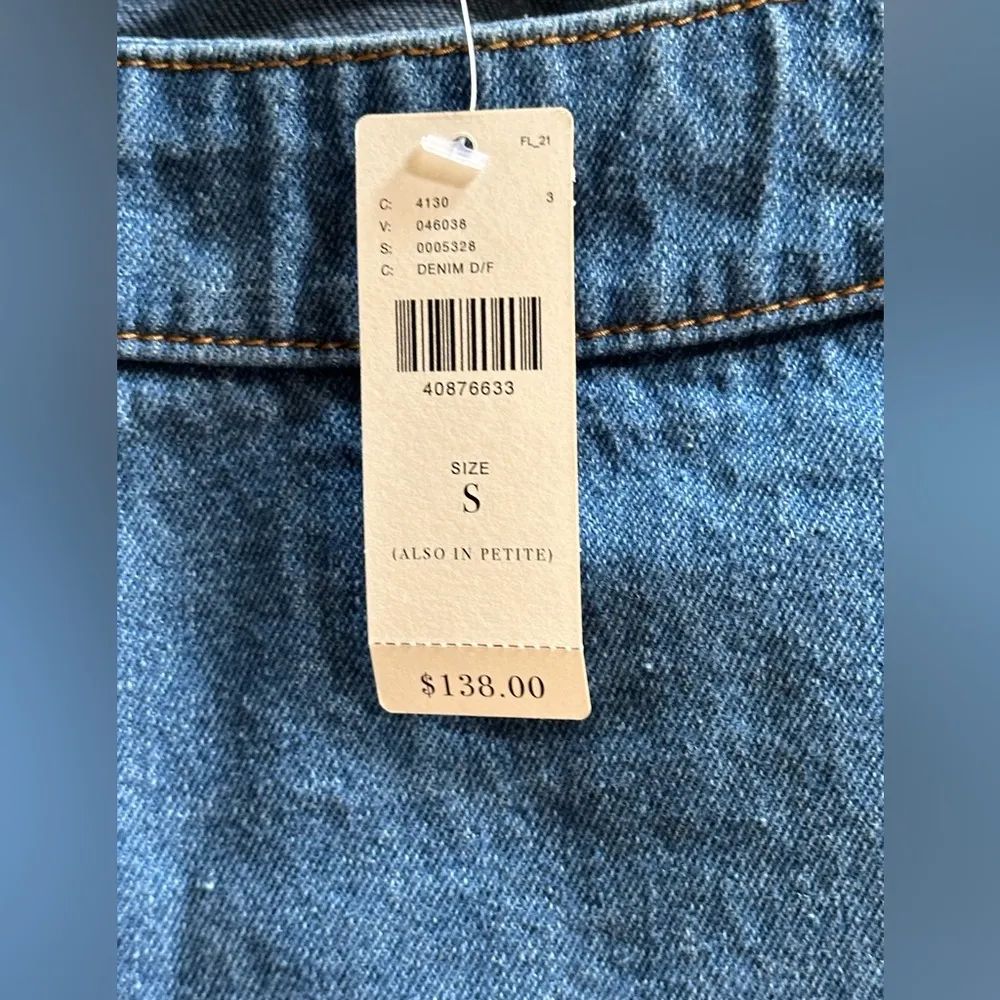 NEW Anthropologie Maeve Denim Mini Shift Dress w/ Lace Up Shoulders Women’s S - Image 8