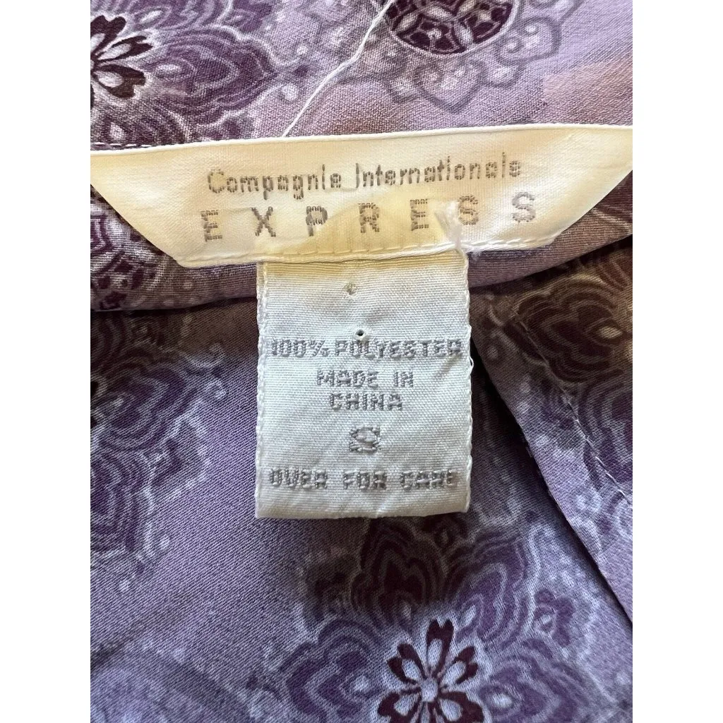 Compagnie Internationale‎ Express Small Sheer Full Top Geometric Button Down - Image 7