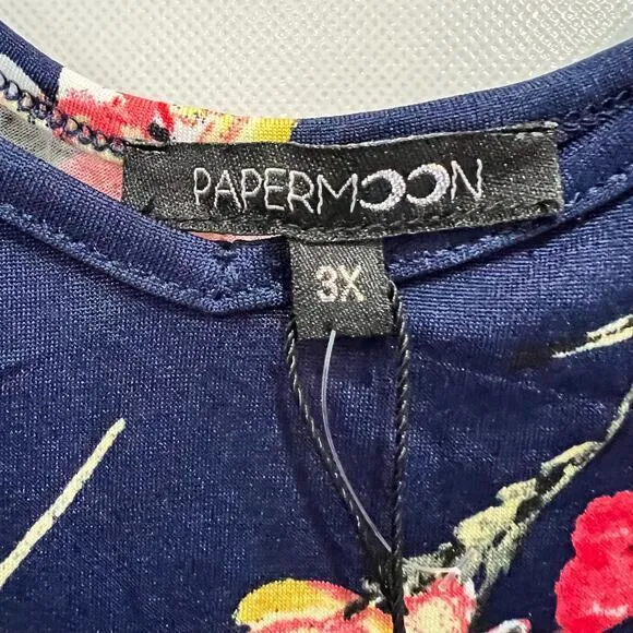 Stitch Fix Paper Moon Womens Tank SIze 3X Basima Black Detail Knit Floral‎ - Image 2