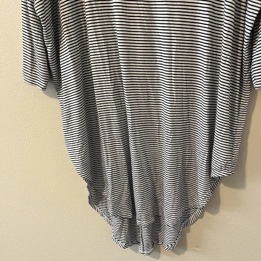Anthropologie Top Lagenlook Loose Jersey Tunic Pinstripe‎ Stripe Minimalist Long - Image 4