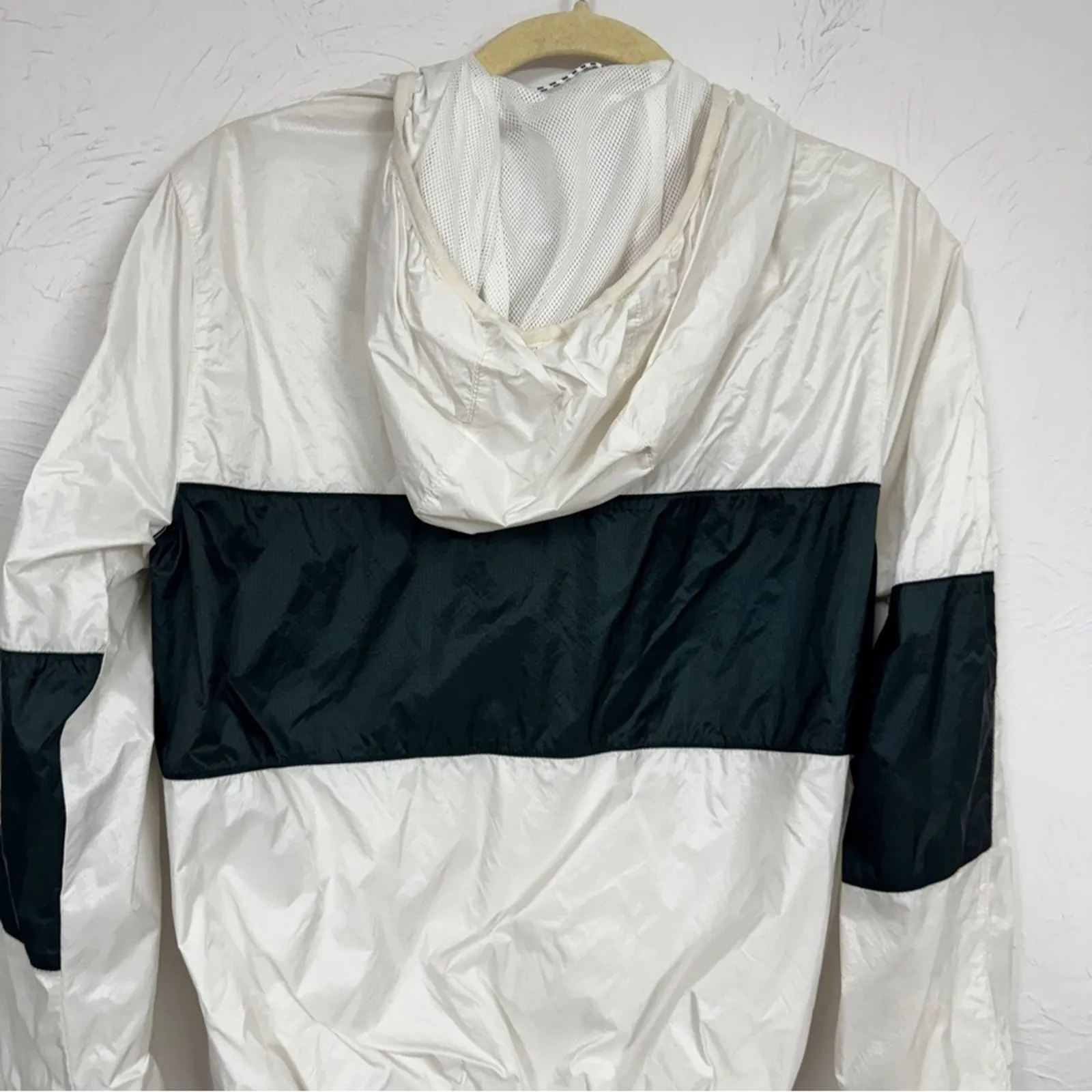 Abercrombie & Fitch White Green Track Jacket Bomber Womens XS Windbreaker - Image 9