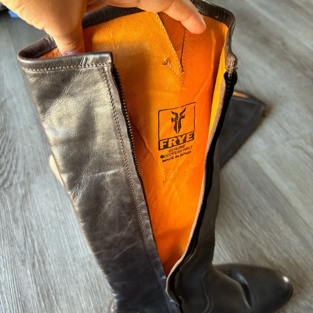 Frye Tall Leather Riding Zip Up Boots Equestrian Womens - Image 5