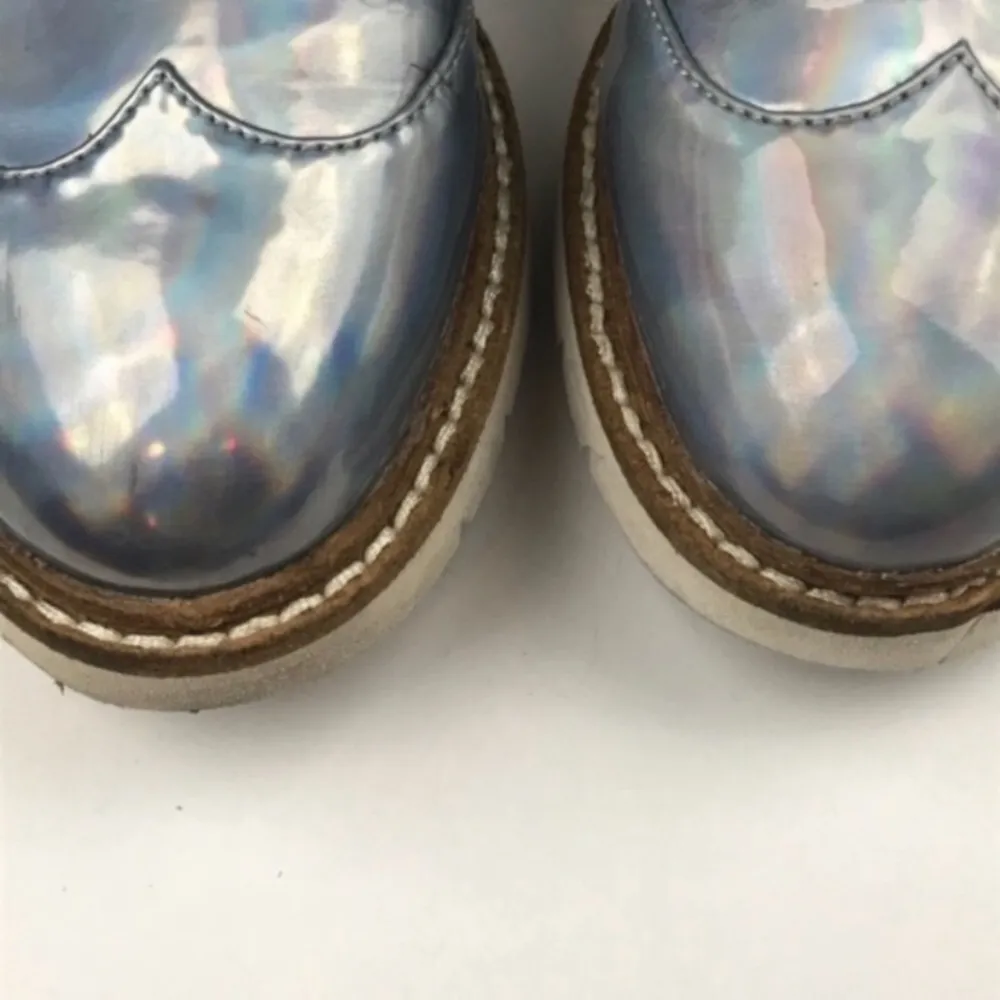 ASOS Womens US Size 5 Metallic Silver Lace Up Oxfords Shoes - Image 3