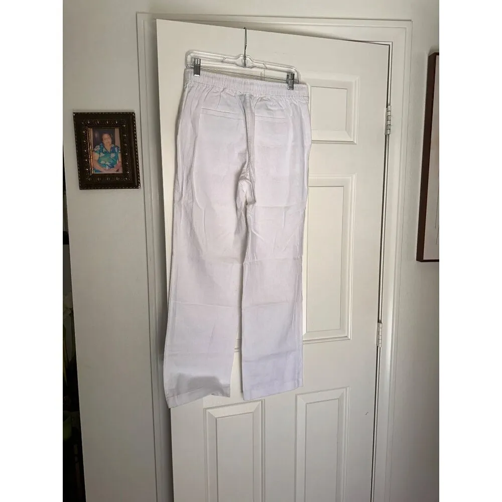 Chelsea & Theodore Womens Linen Pants Color Cloud White Size Small New Sku 1028 - Image 12
