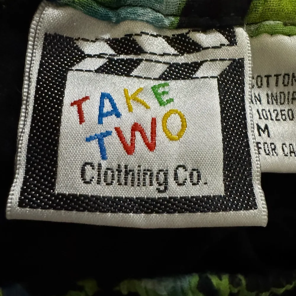 Vintage Boho Floral Skirt – Crinkle India Cotton Indie Sleaze‎ festival Black Size M - Image 4