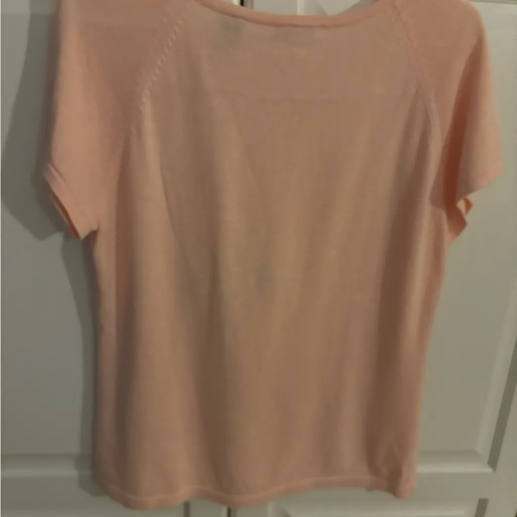 Lee  Pink Tie Front‎ Fitted Short Sleeve Blouse - Image 6