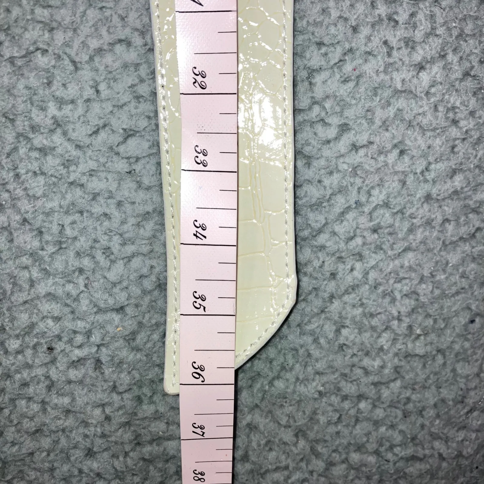 Vintage Y2K Waist Belt Women M/L Elastic Fashion Rhinestone Buckle Statement White - Image 6