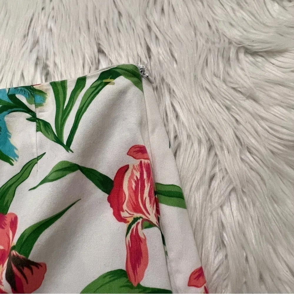 Vintage Jones New York Country A-Line Skirt White Pink Floral - Image 7