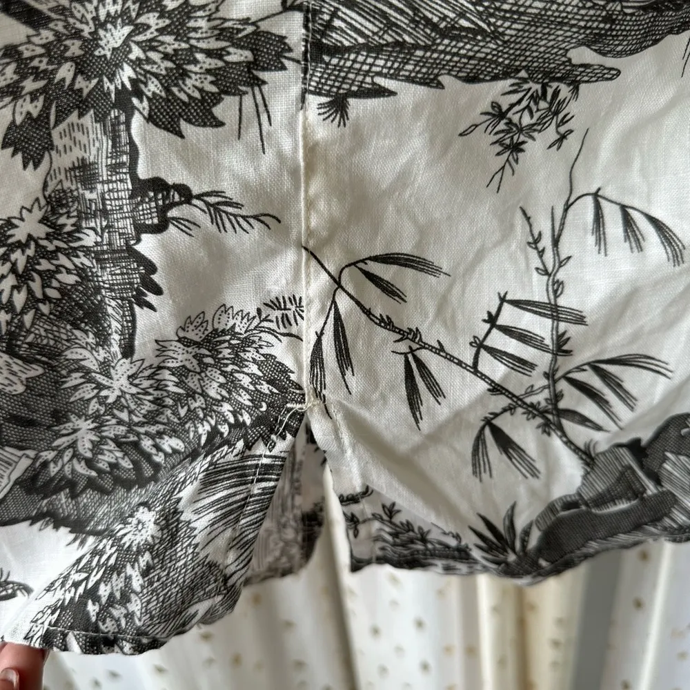 Kleen Women's 100% Linen Printed Asian Inspired Artwork Design Blouse Tank Top S - Image 5