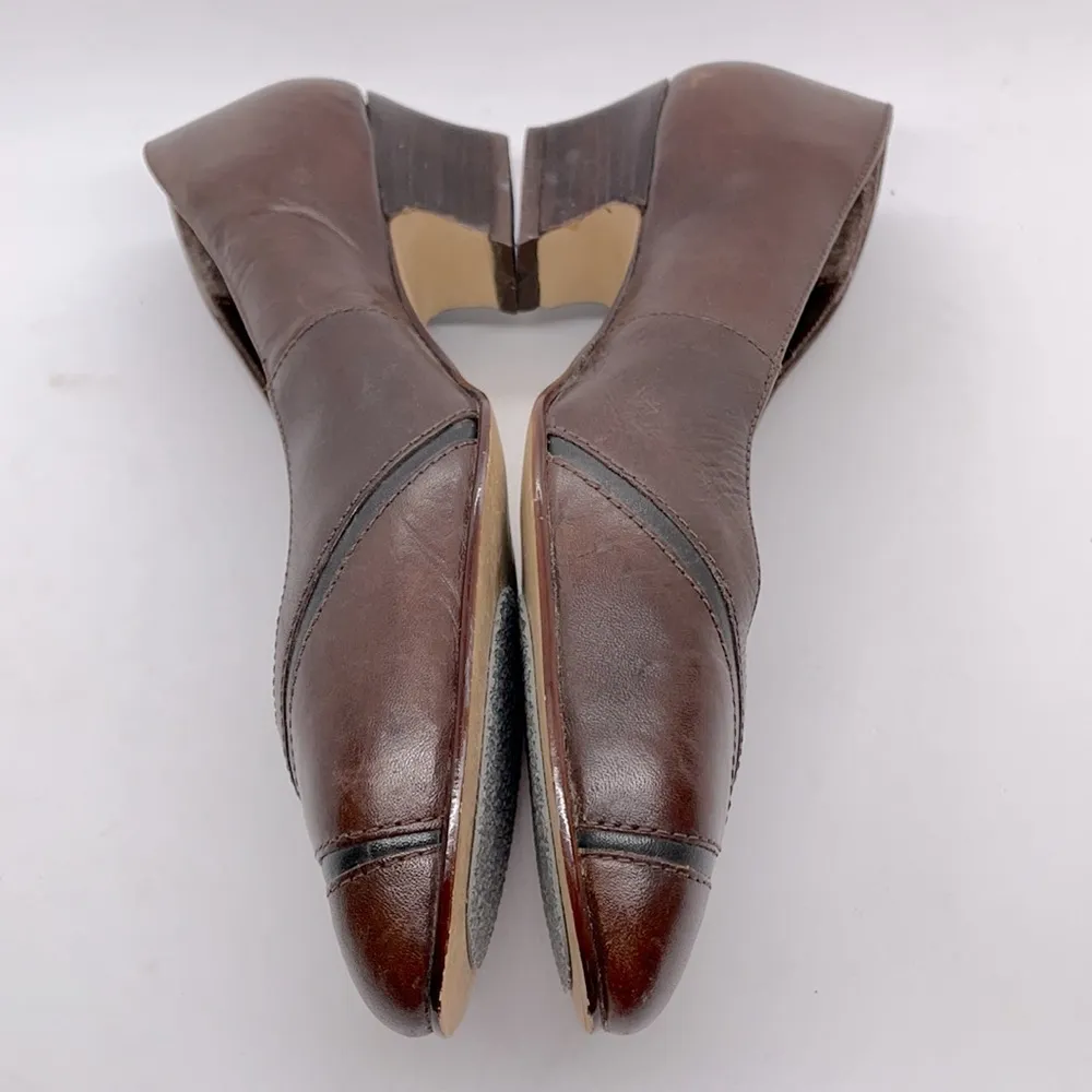 Croft & Barrow Brown Leather Kitten Heels 7 - Image 3