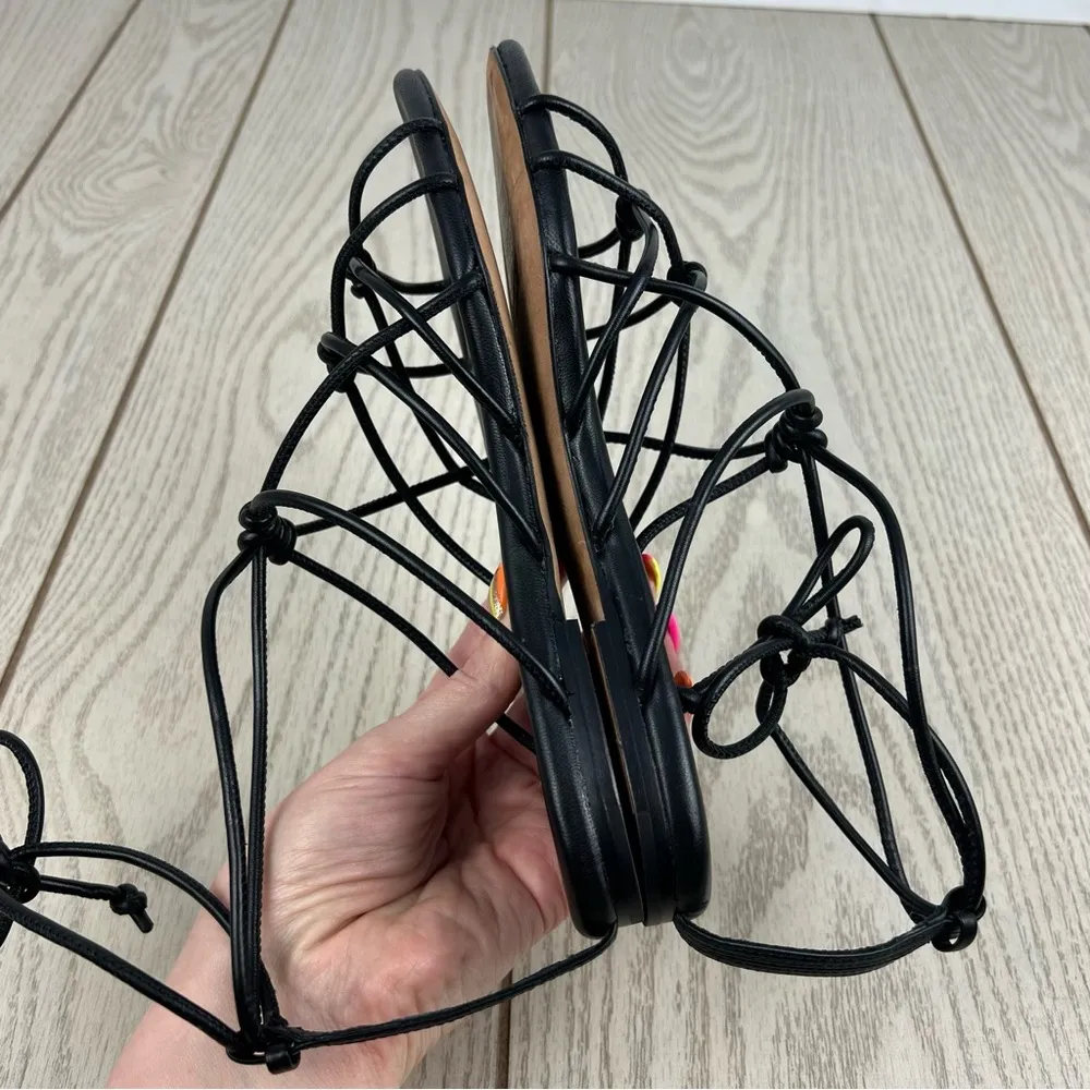 VINCE Women's Kenna Leather Strappy Knotted Flat Sandals EUR 36/US 6M Black $280 - Image 8