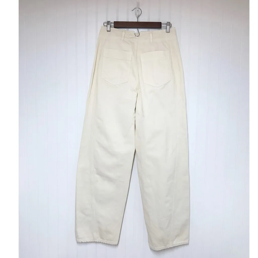 New APIECE APART Meridian Straight Leg Jeans‎ High Waist Rise Ecru Cream Size 28 - Image 4