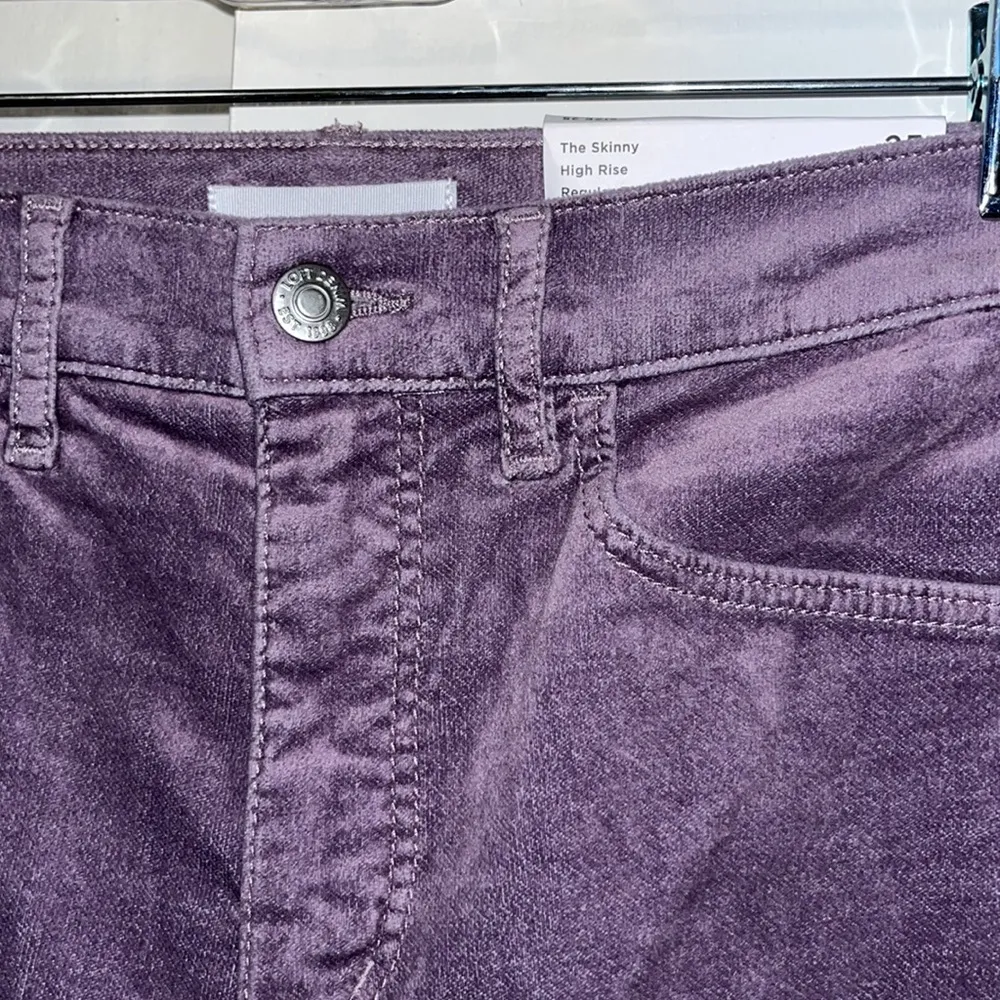 LOFT Ann Taylor High Rise Skinny Velvet Jeans Pants Size 25 0 Lilac Purple NWT - Image 4
